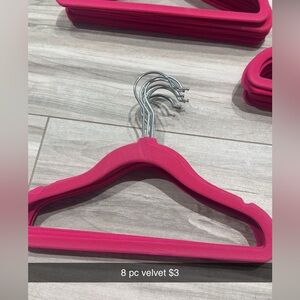 Pink Velvet Hangers Set(8pc) (Mini/Kids)(Ships from OR)
